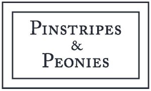 Pinstripes and Peonies logo