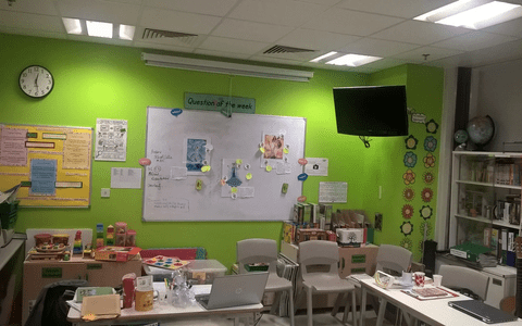 An empty classroom at Royal London Hospital